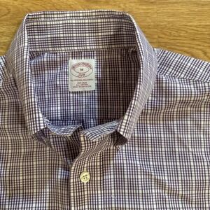 Brooks Brothers 346‎ Shirt Men's Medium The Original Polo Purple Plaid Non-Iron